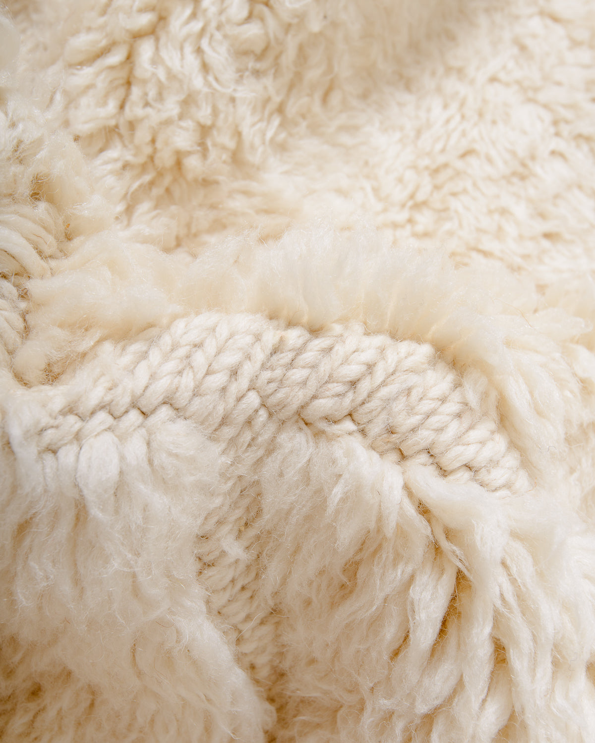 Modern, designer, handcrafted 100% sheep’s wool Berber rug from Morocco. Beni M’rirt carpet with beautiful colours and patterns and fluffy wool texture.